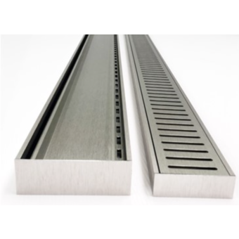 DTA Slimline Brush Finish Tile-In Drain - 100mm x 3m