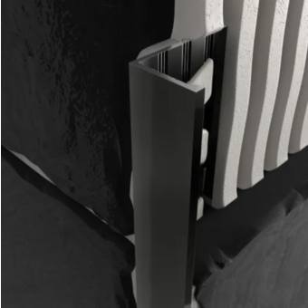 Amark 8mm Gloss Black L Profile Aluminium Angle - 3 Metres