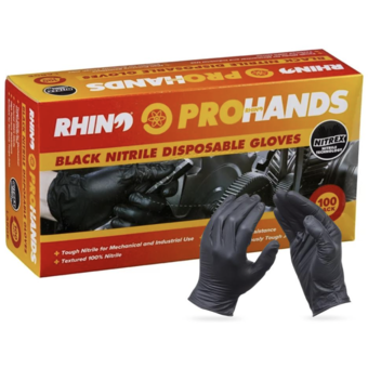Rhino X-Large Nitrile Disposable Gloves - 100 Pack